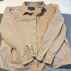 Woolrich Men's Beige Button-Down Shirt